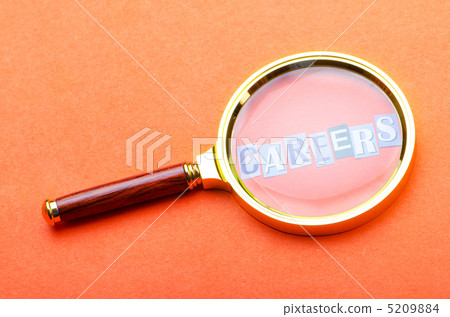 Unemployment concept with magnifying glass Unemployment concept with magnifying glass 5209884