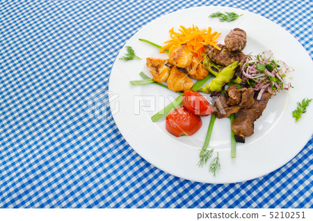 Plate with tasty lamp kebabs 5210251