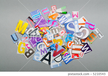 Newspaper clippings with various letters Newspaper clippings with various letters 5210543