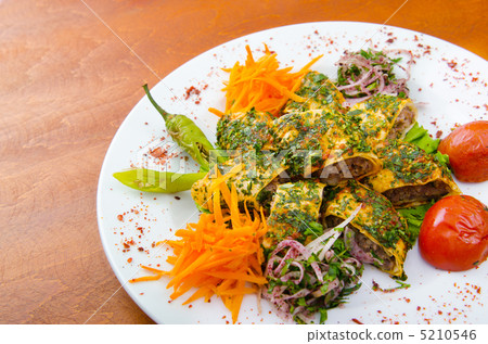 Tasty kebabs served in pita bread Tasty kebabs served in pita bread 5210546