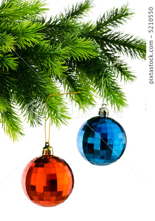 Christmas concept with baubles on white Christmas concept with baubles on white 5210550