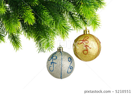 Christmas concept with baubles on white Christmas concept with baubles on white 5210551