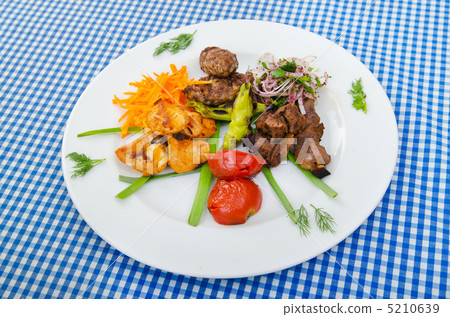 Plate with tasty lamp kebabs 5210639