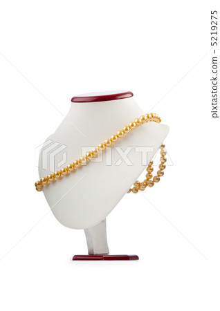 Pearl necklace isolated on white 5219275