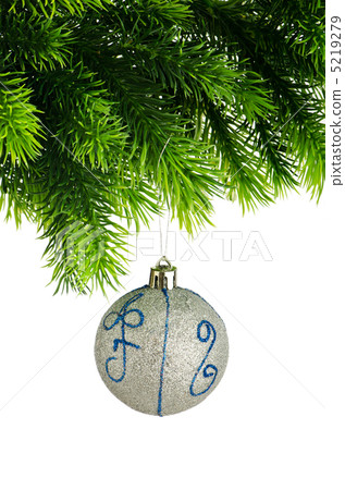 Christmas concept with baubles on white 5219279