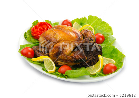 Turkey roasted and served in the plate 5219612