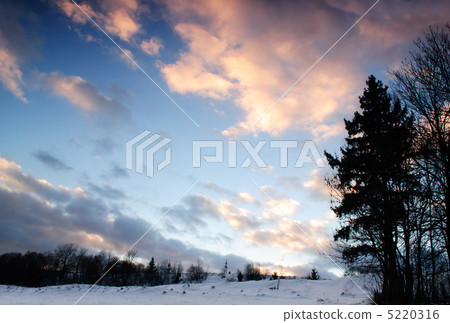sunset in winter mountains sunset in winter mountains 5220316
