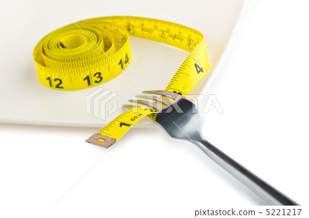 Dieting concept with fork and meter Dieting concept with fork and meter 5221217