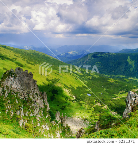 Mountains landscape with rock Mountains landscape with rock 5221371