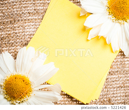 Stickers with flowers on sackcloth 5221426