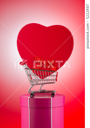 Christmas shopping concept with shopping cart Christmas shopping concept with shopping cart 5222697