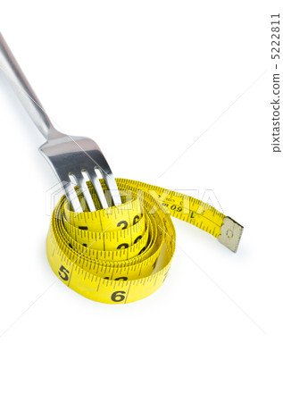 Dieting concept with fork and meter Dieting concept with fork and meter 5222811