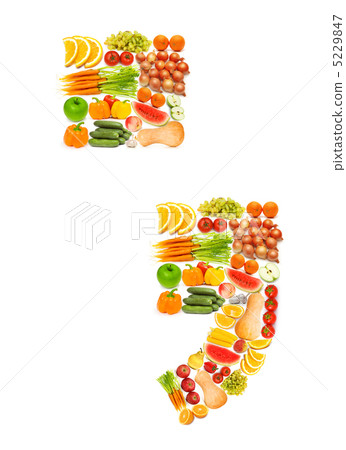 Alphabet made of many fruits and vegetables Alphabet made of many fruits and vegetables 5229847