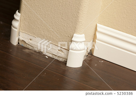 New Baseboard and Bull Nose Corners with Laminate Flooring New Baseboard and Bull Nose Corners with Laminate Flooring 5230386