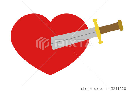 A sword stabbed in the heart 5231320