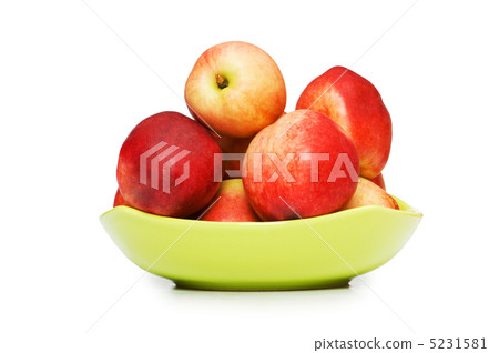 Red nectarines isolated on the white background Red nectarines isolated on the white background 5231581