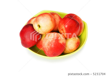 Red nectarines isolated on the white background Red nectarines isolated on the white background 5231704