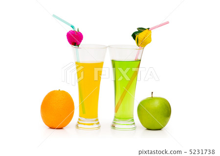 Orange and apple cocktail isolated on the white background 5231738