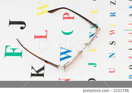 Optical glasses over the eye test table 5231796