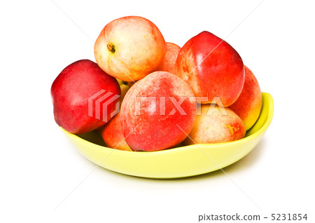 Red nectarines isolated on the white background Red nectarines isolated on the white background 5231854