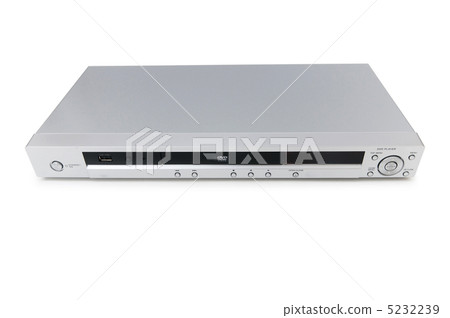 Silver DVD player isolated on the white 5232239
