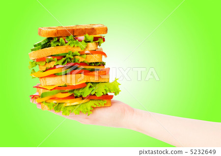 Giant sandwich against gradient background 5232649