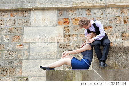 Young couple relaxing at the Parisian embankment 5233444