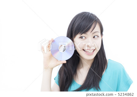 A woman with a DVD 5234862