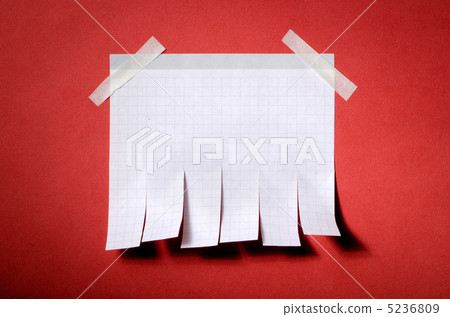 Tear off paper notice on the wall 5236809