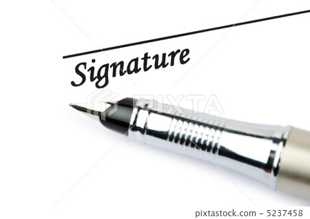 Pen and signature isolated on white Pen and signature isolated on white 5237458