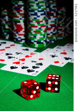 Casino concept with chips and cards Casino concept with chips and cards 5237461