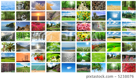 Collage of many nature photos 5238076