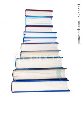 Books in high stack isolated on white Books in high stack isolated on white 5238351