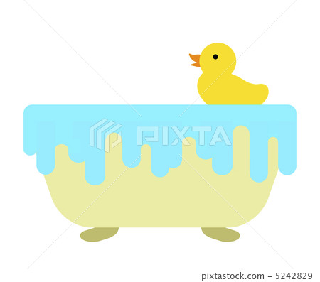 A duck toy floating on a bathtub 5242829