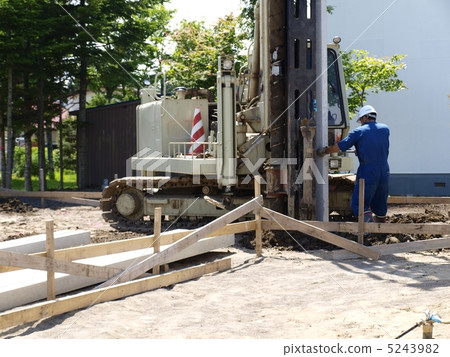 Piling work of new housing 5243982