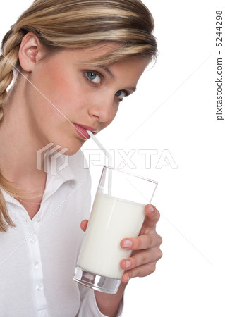 Healthy lifestyle series - Woman drinking milk Healthy lifestyle series - Woman drinking milk 5244298