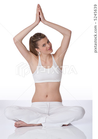 Fitness - Young woman in yoga position Fitness - Young woman in yoga position 5245639
