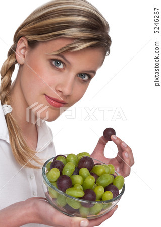 Healthy lifestyle series - Woman with grapes Healthy lifestyle series - Woman with grapes 5246287