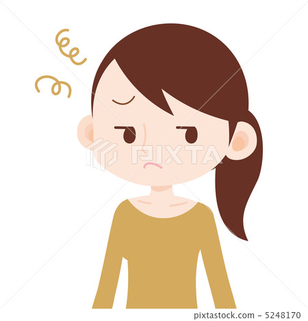 Female upper body dissatisfaction face 5248170