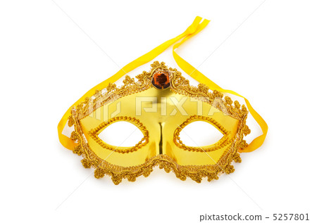 Golden mask isolated on the white Golden mask isolated on the white 5257801