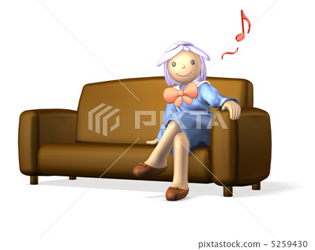 顯示一個沙發的3DCG例證一個女孩有水手服的 5259430