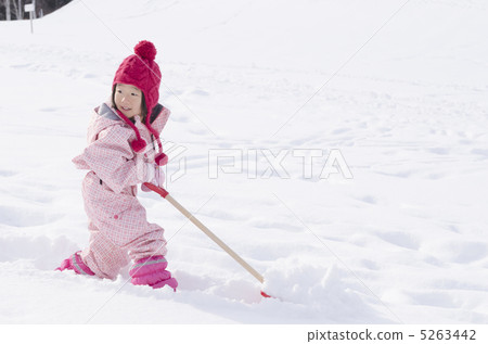 Girls playing in the snow 5263442