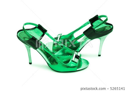 Green Female shoes on white background Green Female shoes on white background 5265141