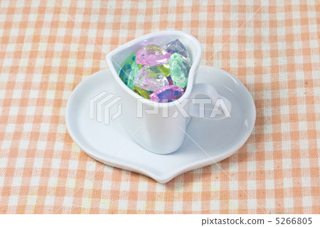 Colorful heart and heart shaped teacup 5266805