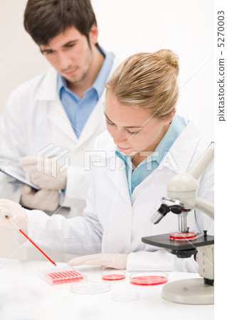 Flu virus experiment -  scientist in laboratory 5270003