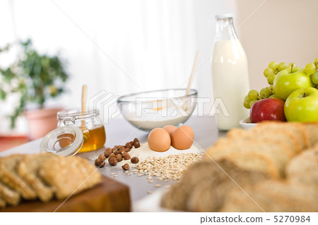 Baking dough ingredients, honey, eggs, flour 5270984
