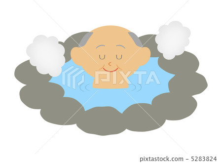 Grandpa immersed in hot springs 5283824