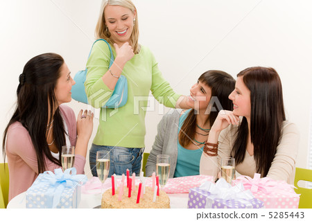 Birthday party - group of woman celebrate Birthday party - group of woman celebrate 5285443
