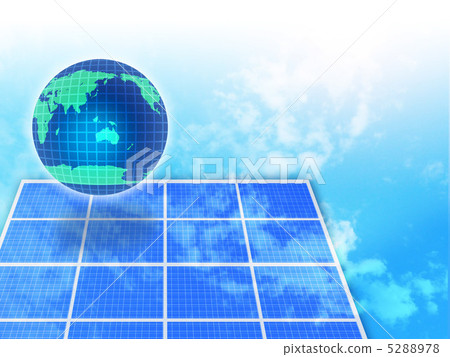 地球和太陽能電池板 地球和太陽能電池板 5288978