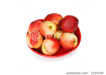 Red nectarines isolated on the white background Red nectarines isolated on the white background 5294300